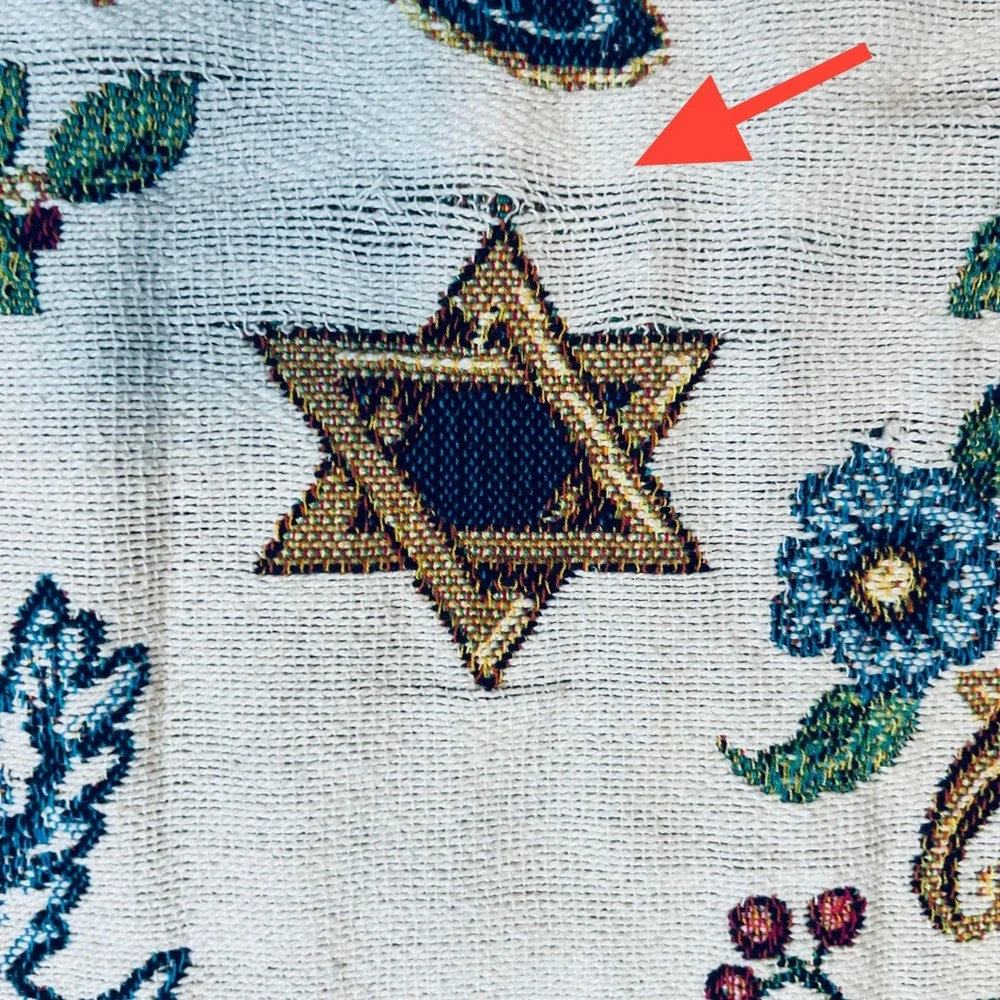 Goodwin Weavers Hanukkah Menorah Judaica Throw Blanket Woven Tapestry USA Made
